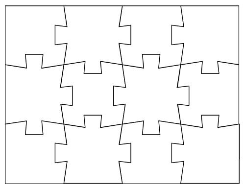 12 Piece Jigsaw Puzzle Template