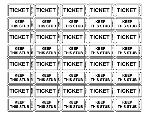 Numbered Event Tickets Template