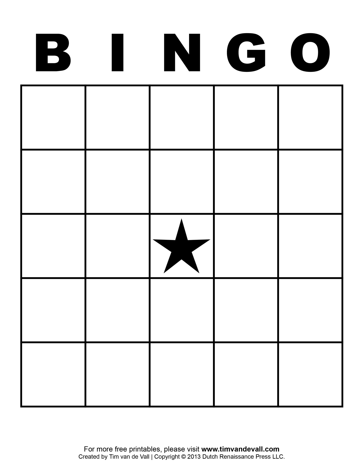 Free Printable Bingo Template Blank Free Printable Templates