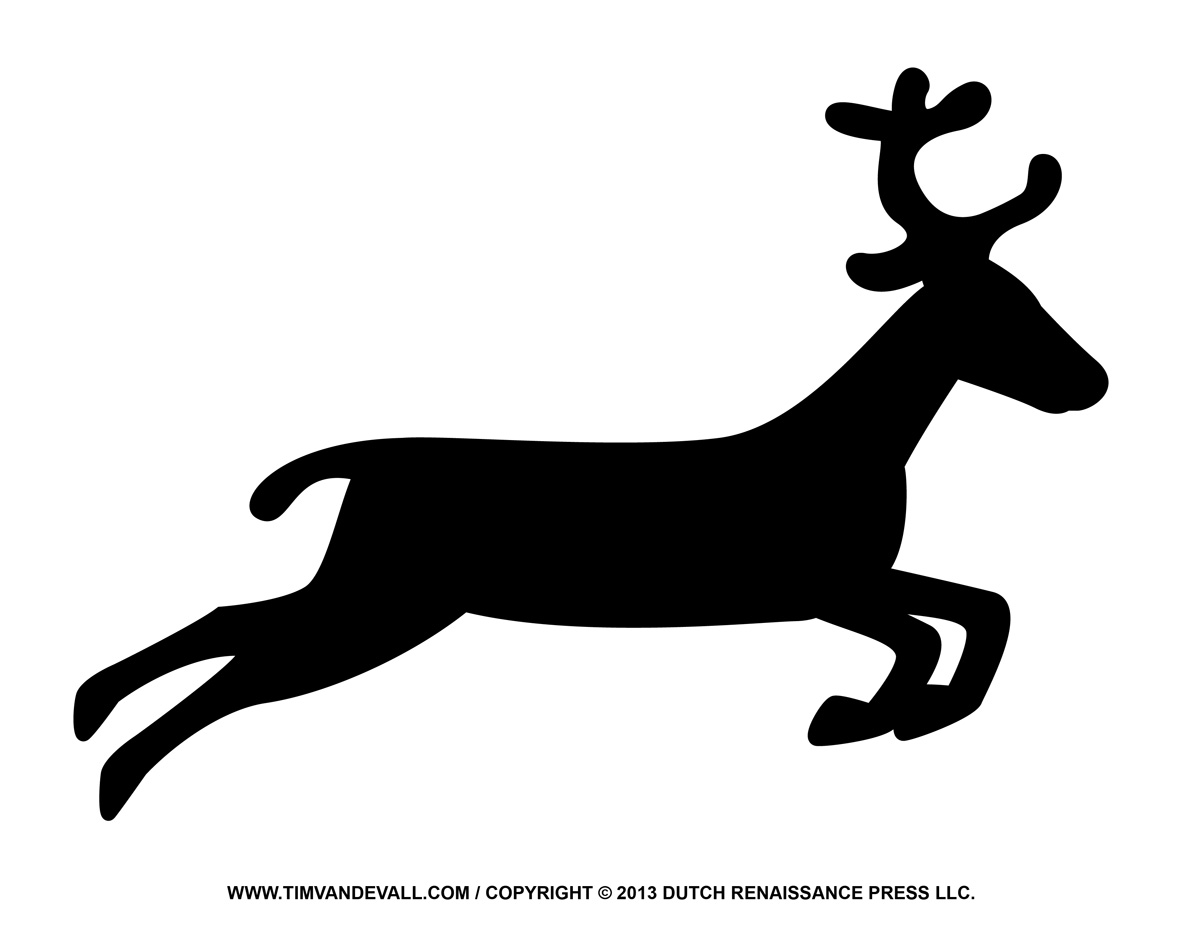 free black and white reindeer clipart - photo #44
