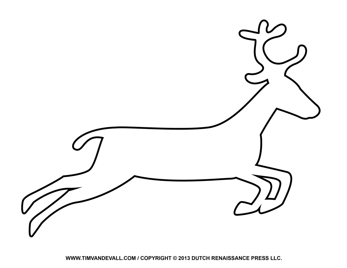 Free reindeer clipart template printable coloring pages for kids