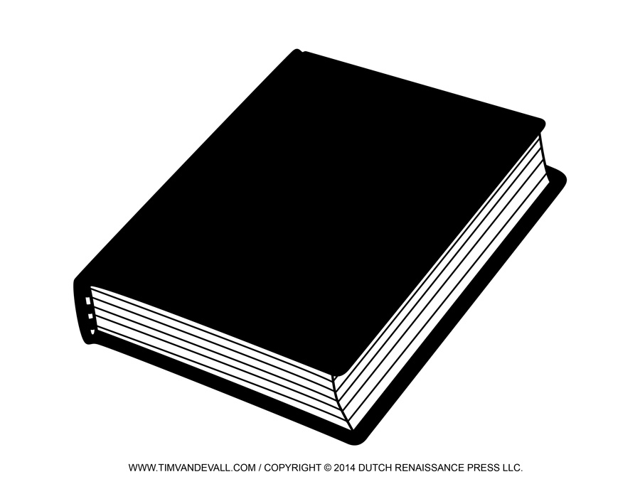 free black and white clipart of books - photo #13