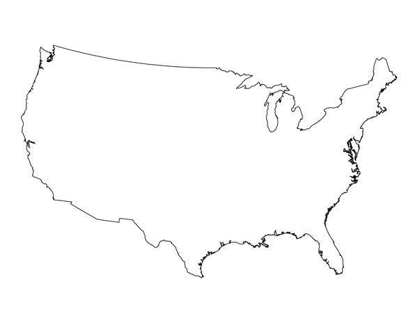 Blank Map of the United States | Printable USA Map PDF Template