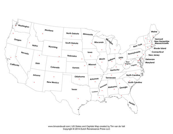 Printable States And Capitals Map United States Map Pdf Vrogue