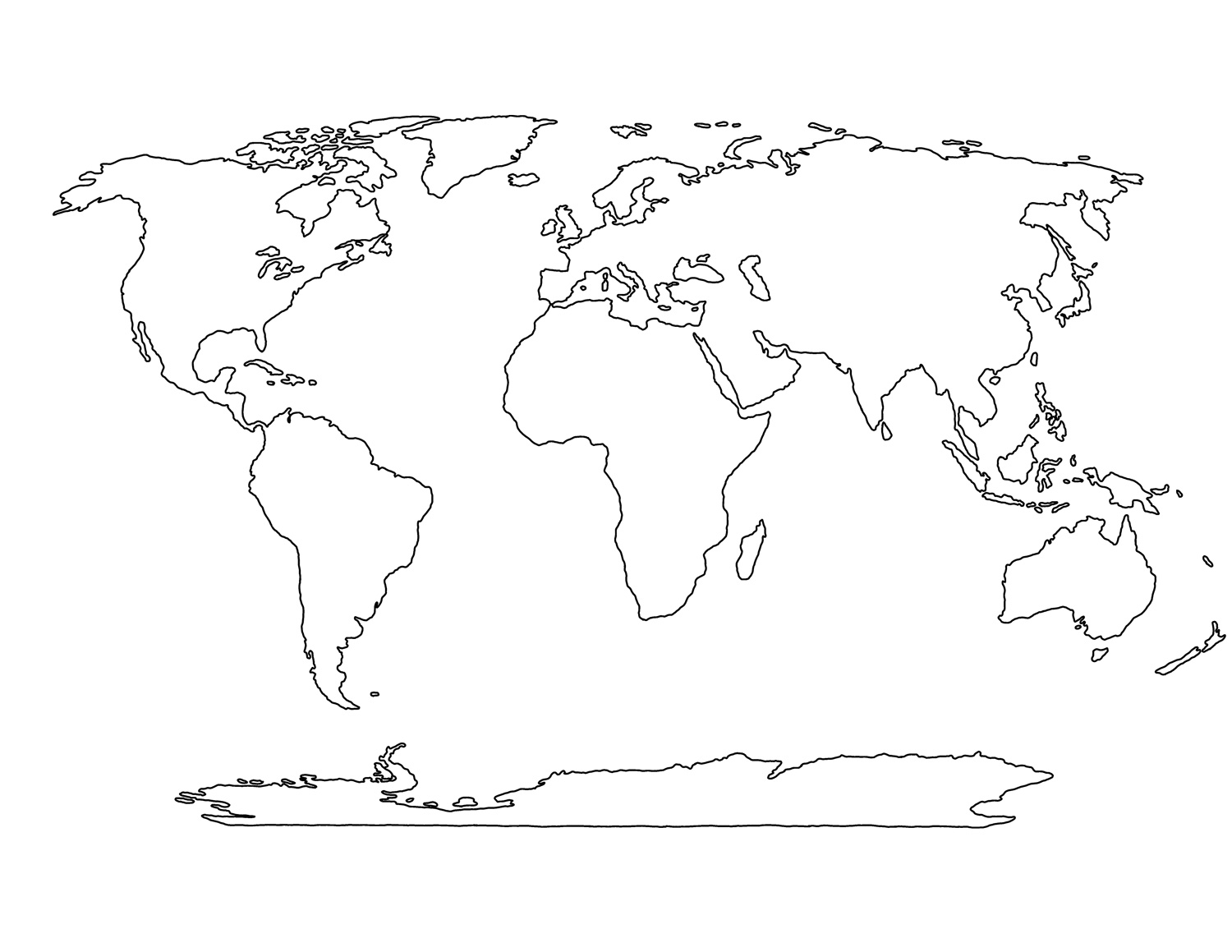 World Map Free Printable Blank