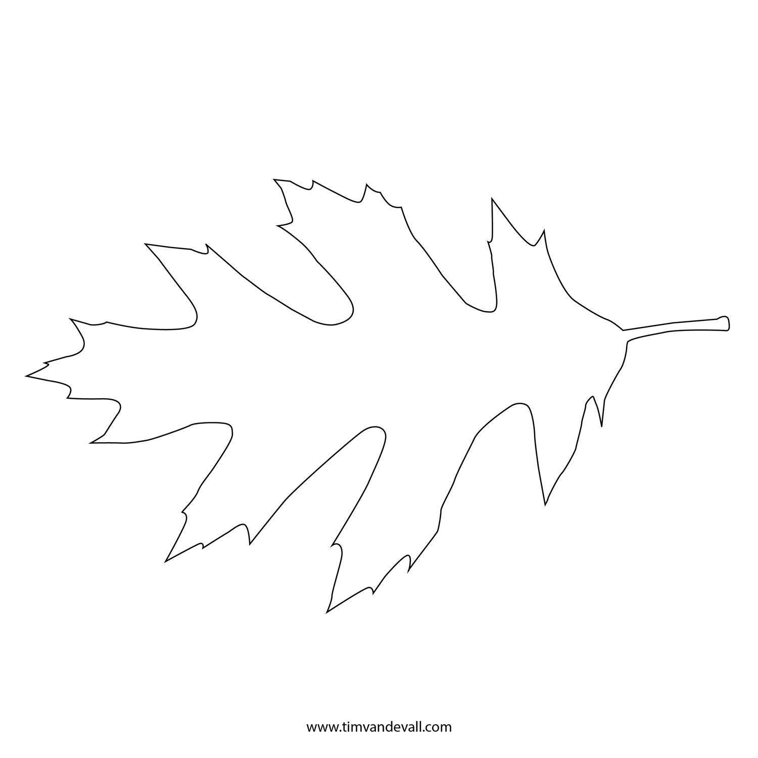 Printable Leaf Stencil, Outline, and Silhouette