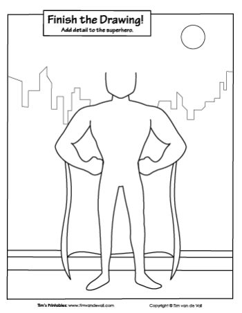 superhero finish the drawing