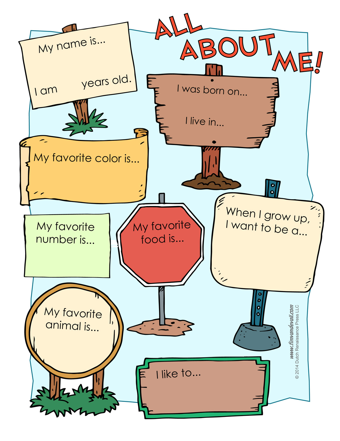 Free Printable All About Me Worksheet 3rd Grade