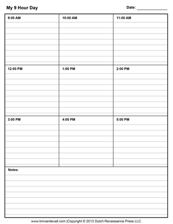 Daily Schedule Template PDF