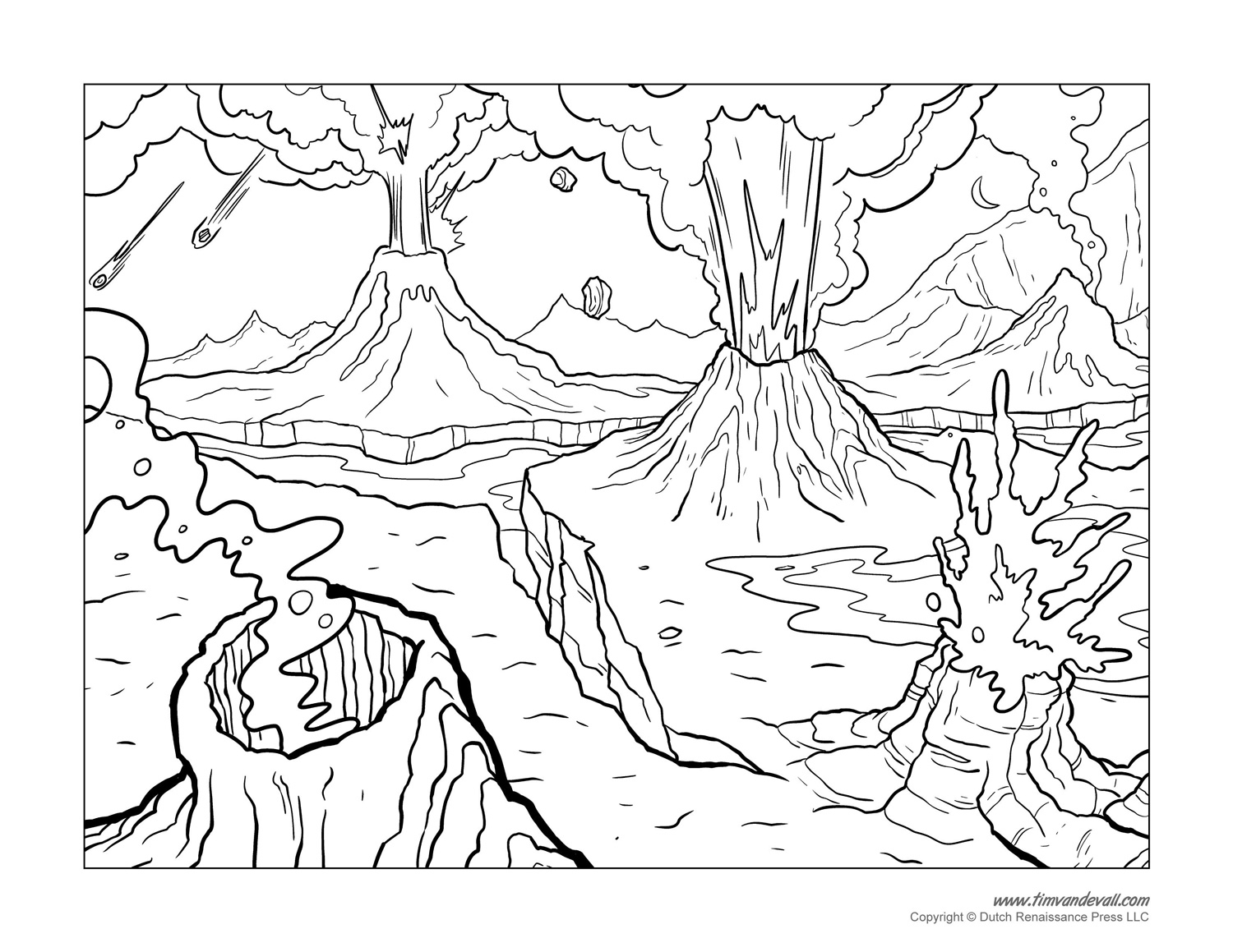 volcano-coloring-pages