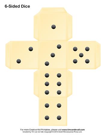 printable six-sided dice