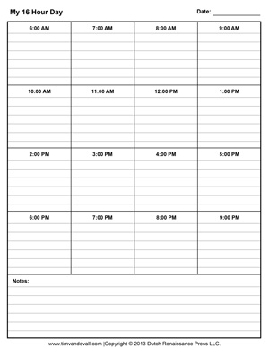 Blank Free Daily Schedule Template
