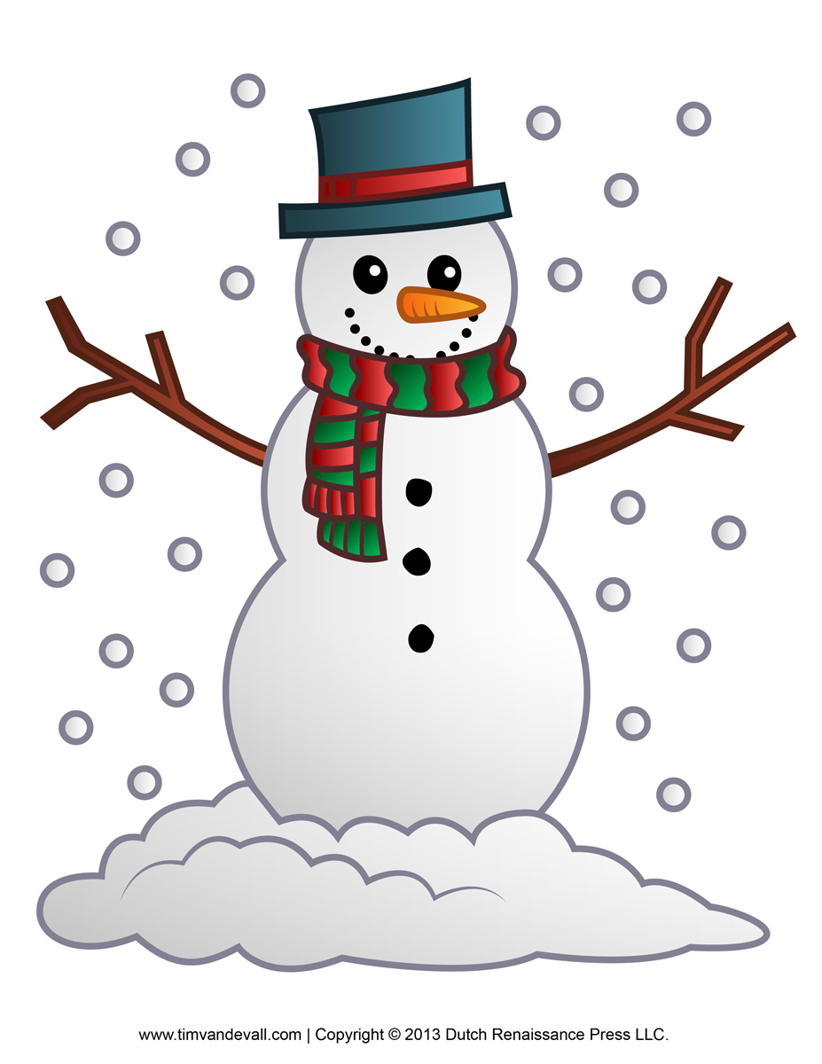 Printable Snowman Clipart Template Coloring Pages For Kids Tim s 