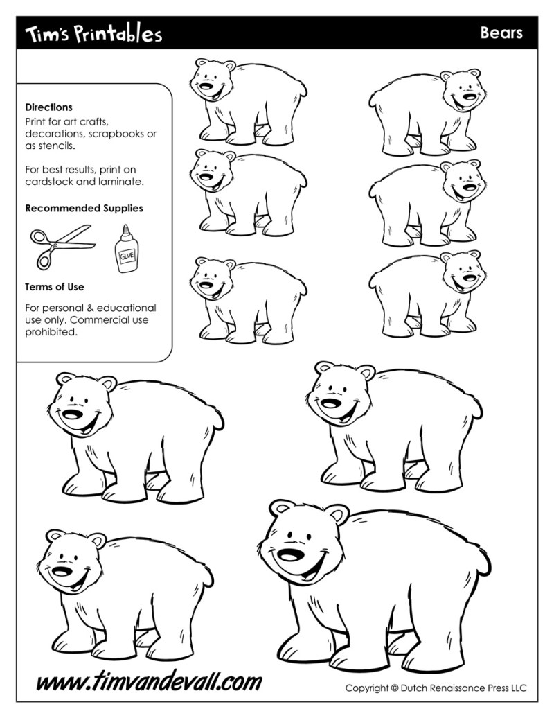 bear-templates - Tim's Printables