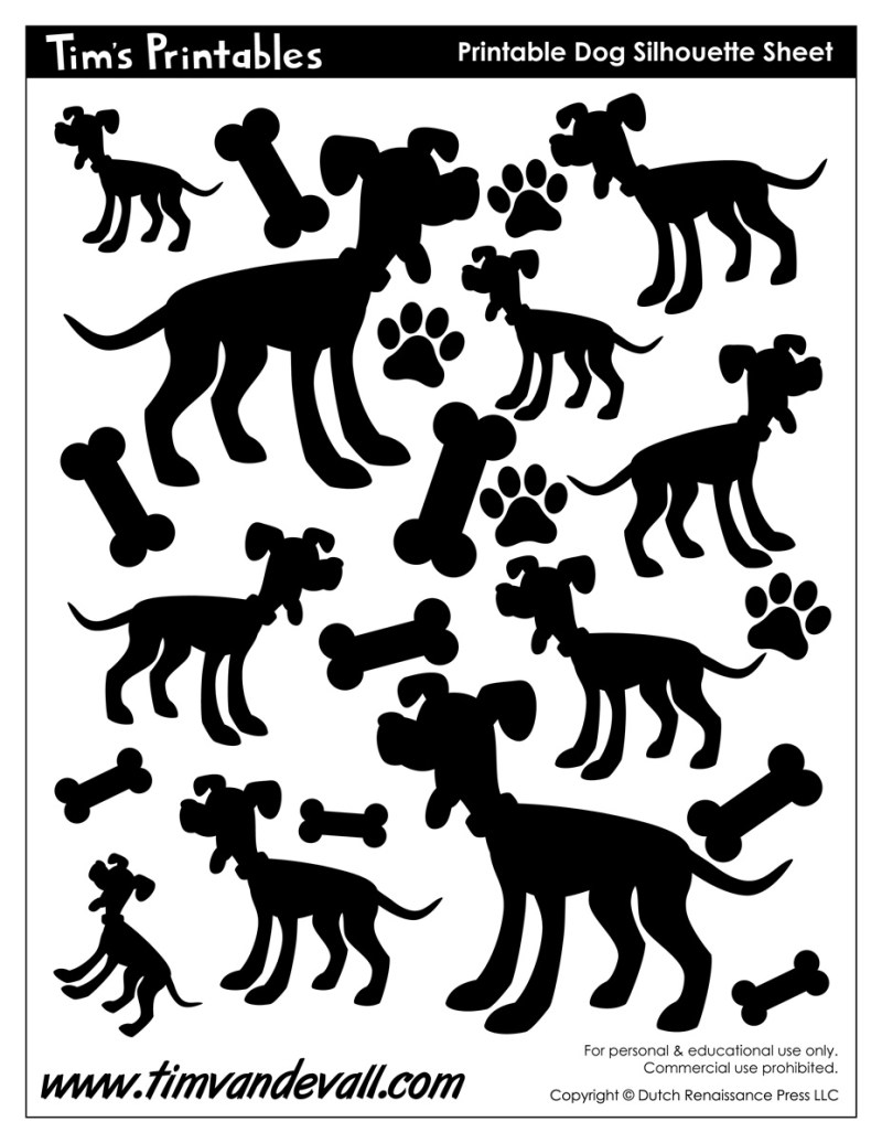 Dog Silhouettes - Tim's Printables