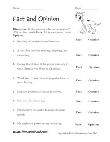 Free Fact and Opinion Worksheets | Language Arts PDFs