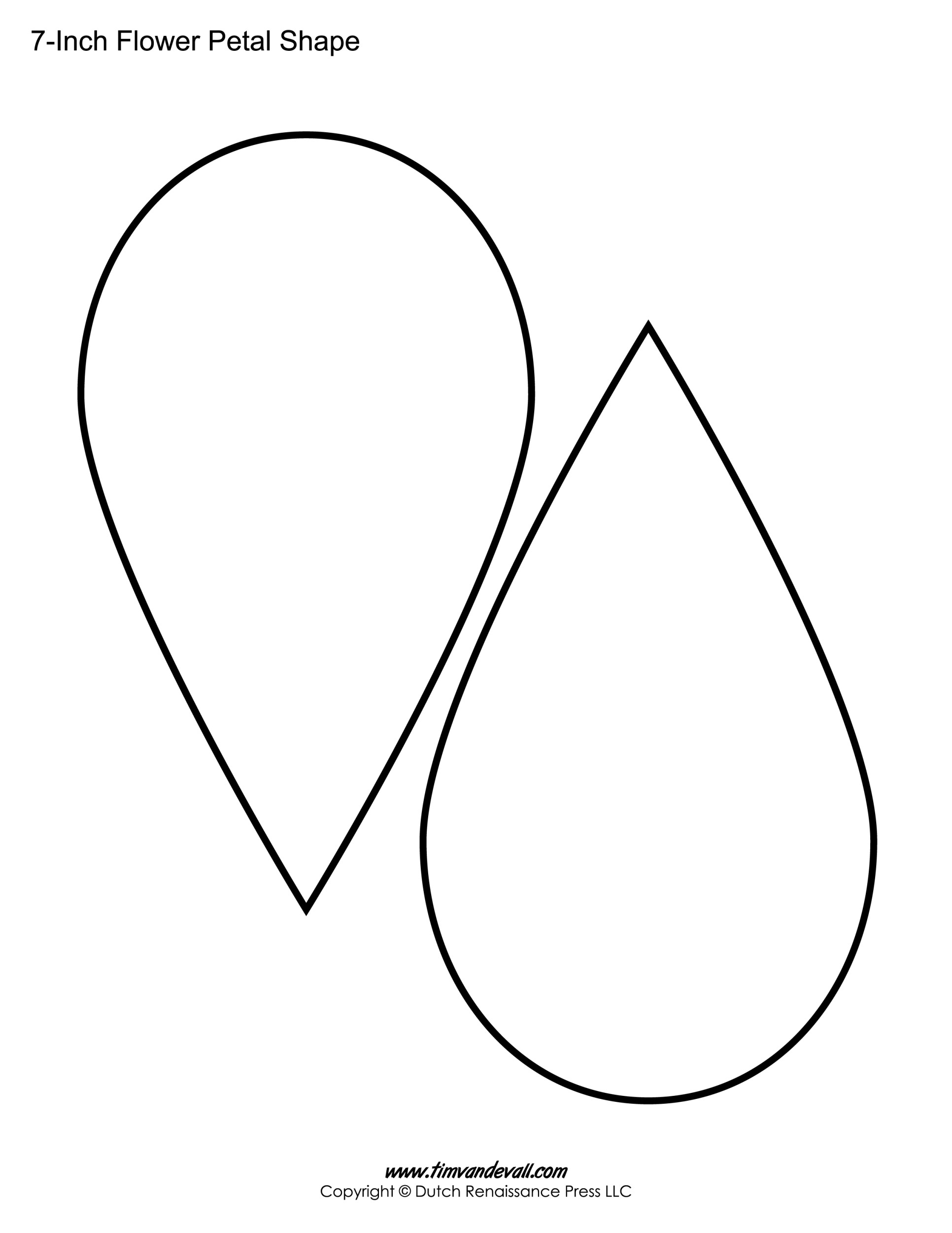 Flower Petal Outline - Tim's Printables