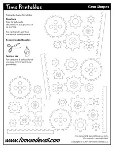 Gear Shapes - Tim's Printables