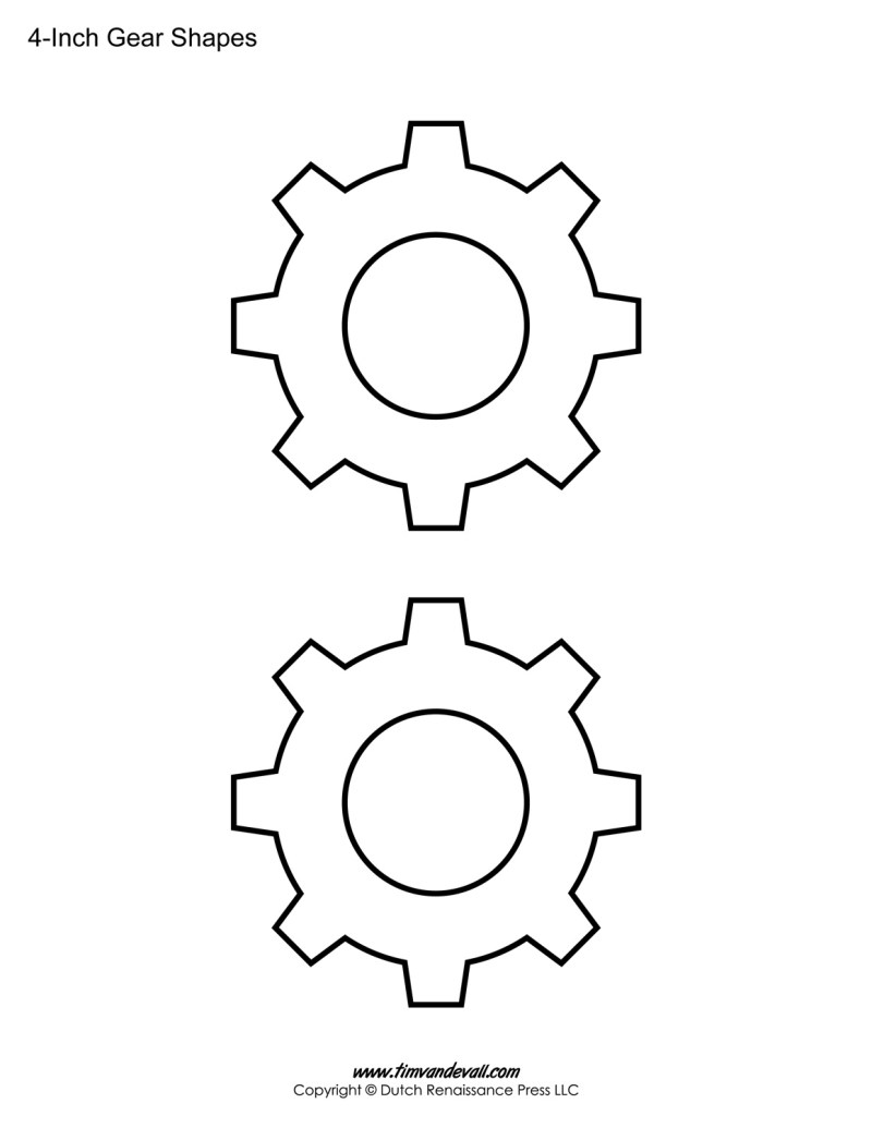 Gear Templates / Gear Shape Printables - Tim's Printables