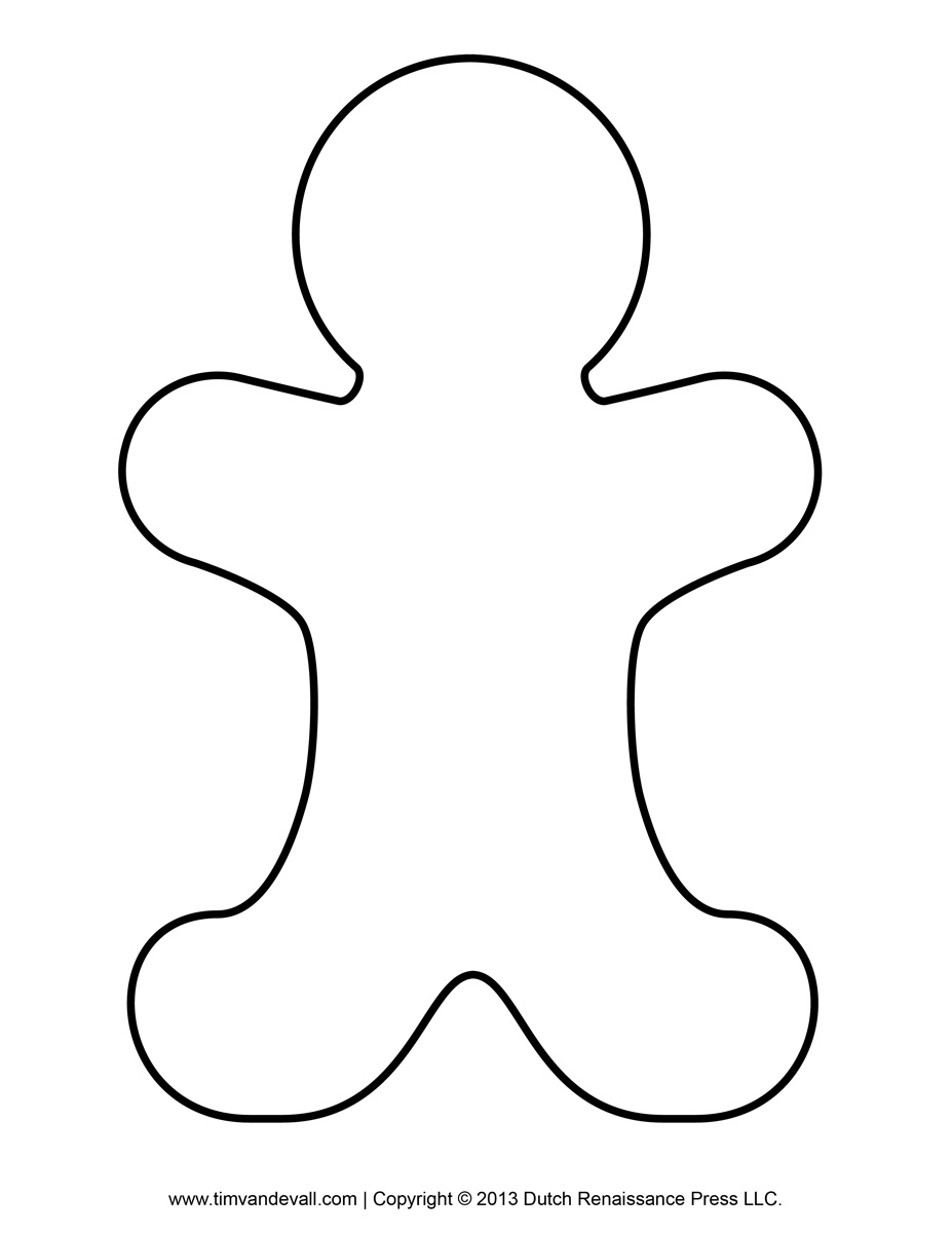 Gambar Gingerbread Man Template Tim Printables Coloring Pages Christmas