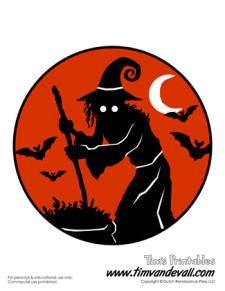 Free Printable Witch Silhouette for Halloween
