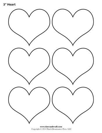 Heart Template - 3 Inch - Tim's Printables