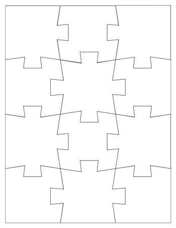 Jigsaw Puzzle Template – 6 Pieces – Tim's Printables