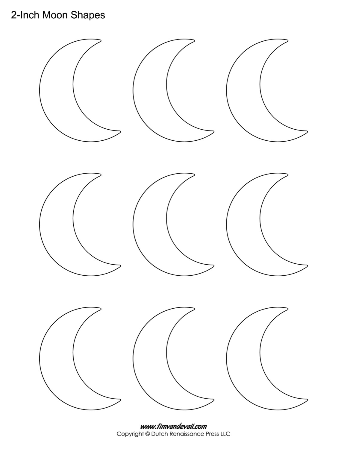 Moon shapes for kids