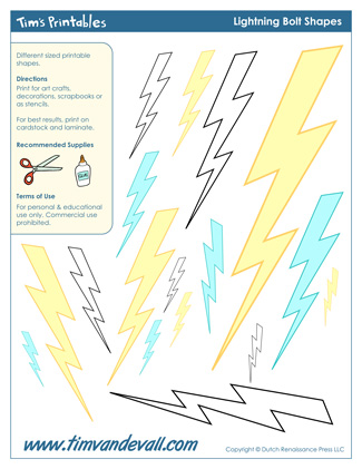 Lightning Bolt Templates 