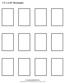 Rectangle Templates - 1.5 Inch - Tim's Printables