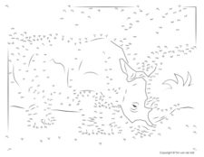 Rhinoceros-Dot-to-Dot-b-350 - Tim's Printables