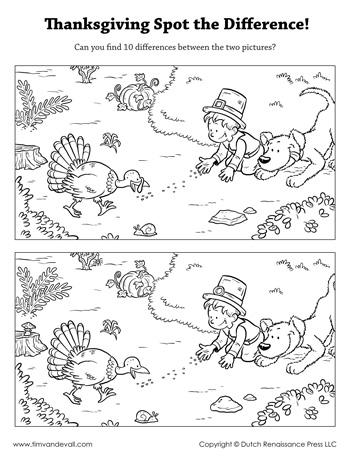 Thanksgiving Spot the Difference - Tim's Printables