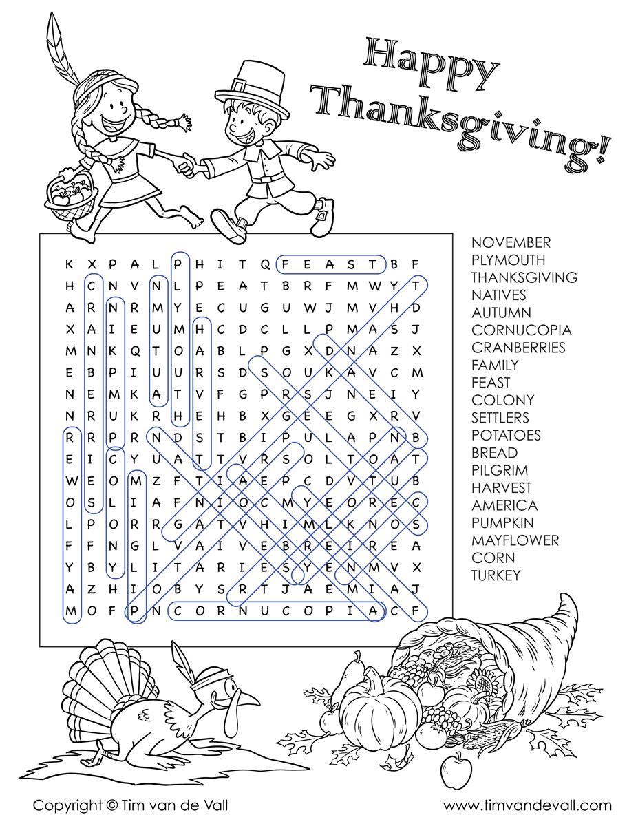 Free Printable Thanksgiving Word Search Tims Printables