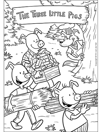 The Three Little Pigs Coloring Page
