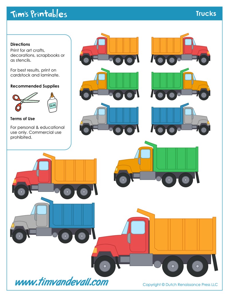 truck-templates - Tim's Printables