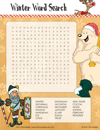 winter word search