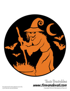 Free Printable Witch Silhouette for Halloween
