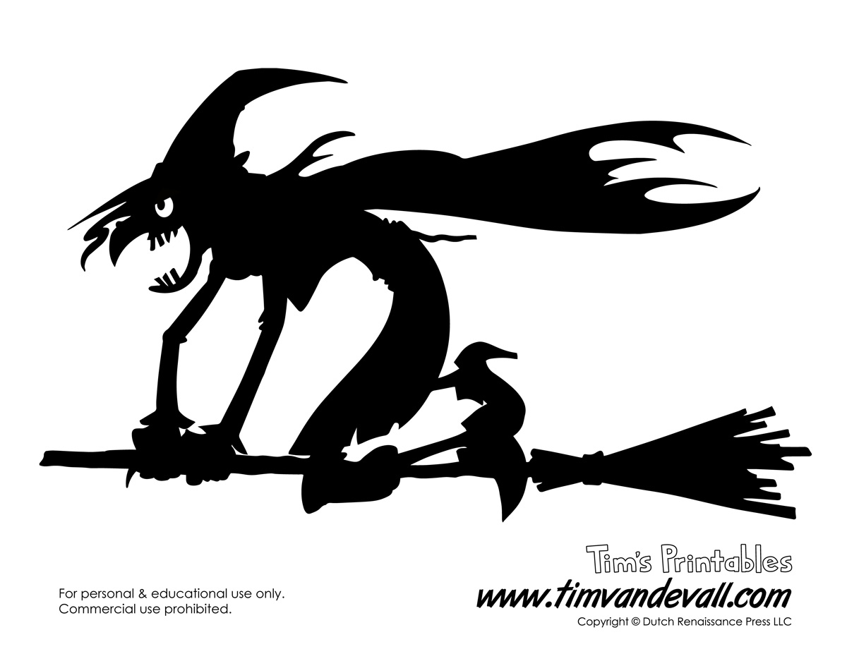 Free Printable Witch Silhouette for Halloween