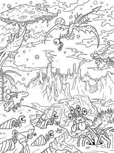 alien world coloring page