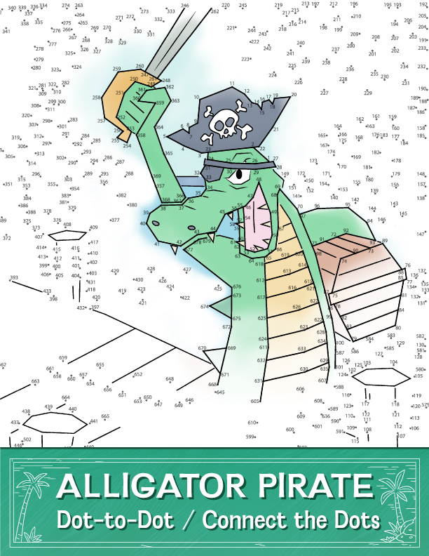 Alligator Pirate Dot-to-Dot