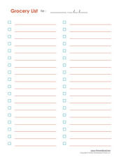 Free Printable Grocery List Templates &amp; Grocery Checklist PDF
