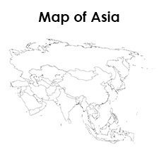 Blank Map of Asia Printable