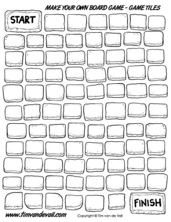 board game template tiles black and white