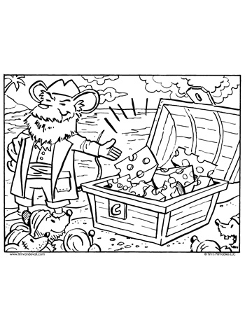 buried treasure coloring page