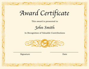 certificate template for word