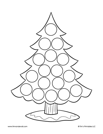 christmas tree dot marker worksheet
