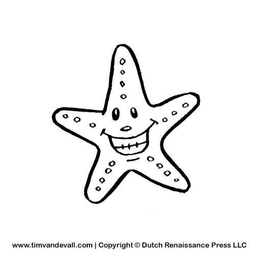 starfish-bw-clipart - Tim's Printables