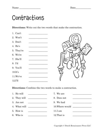 contractions-worksheets