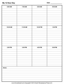 Printable Daily Schedule Template | Daily Planner PDFs