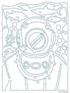 Diver Dot-to-Dot - Tim's Printables